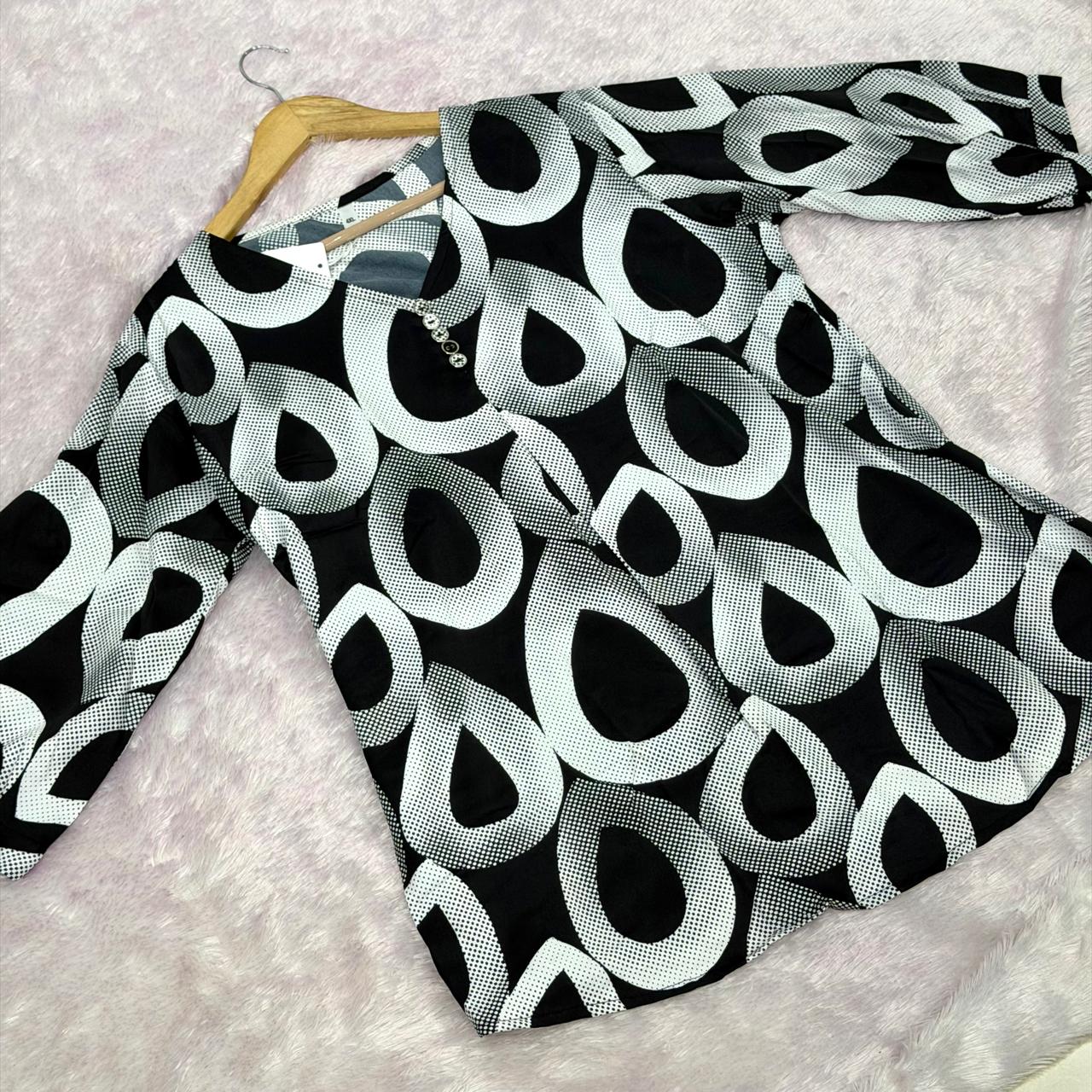 Printed Short Top - Black
