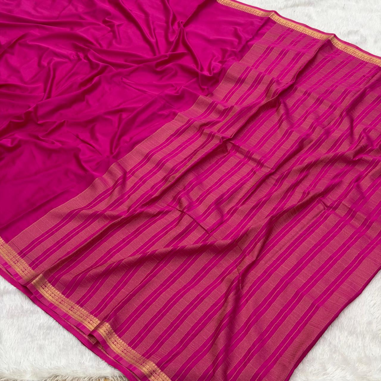 Mysore silk saree - Rose  Pink