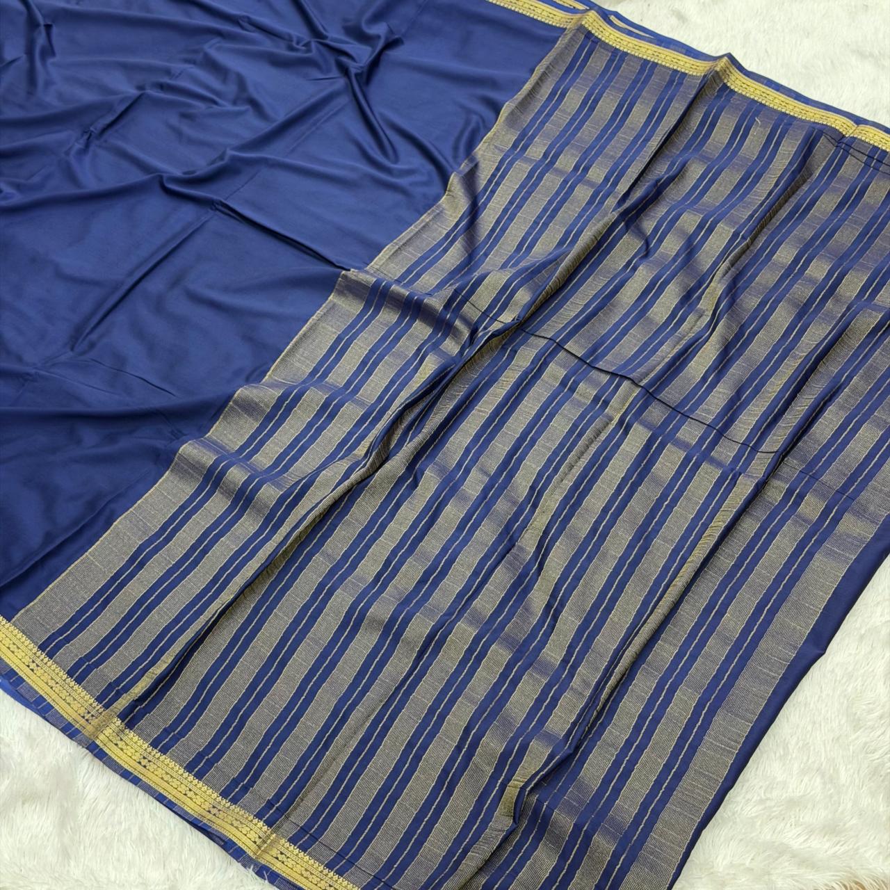Mysore silk saree - Navy Blue