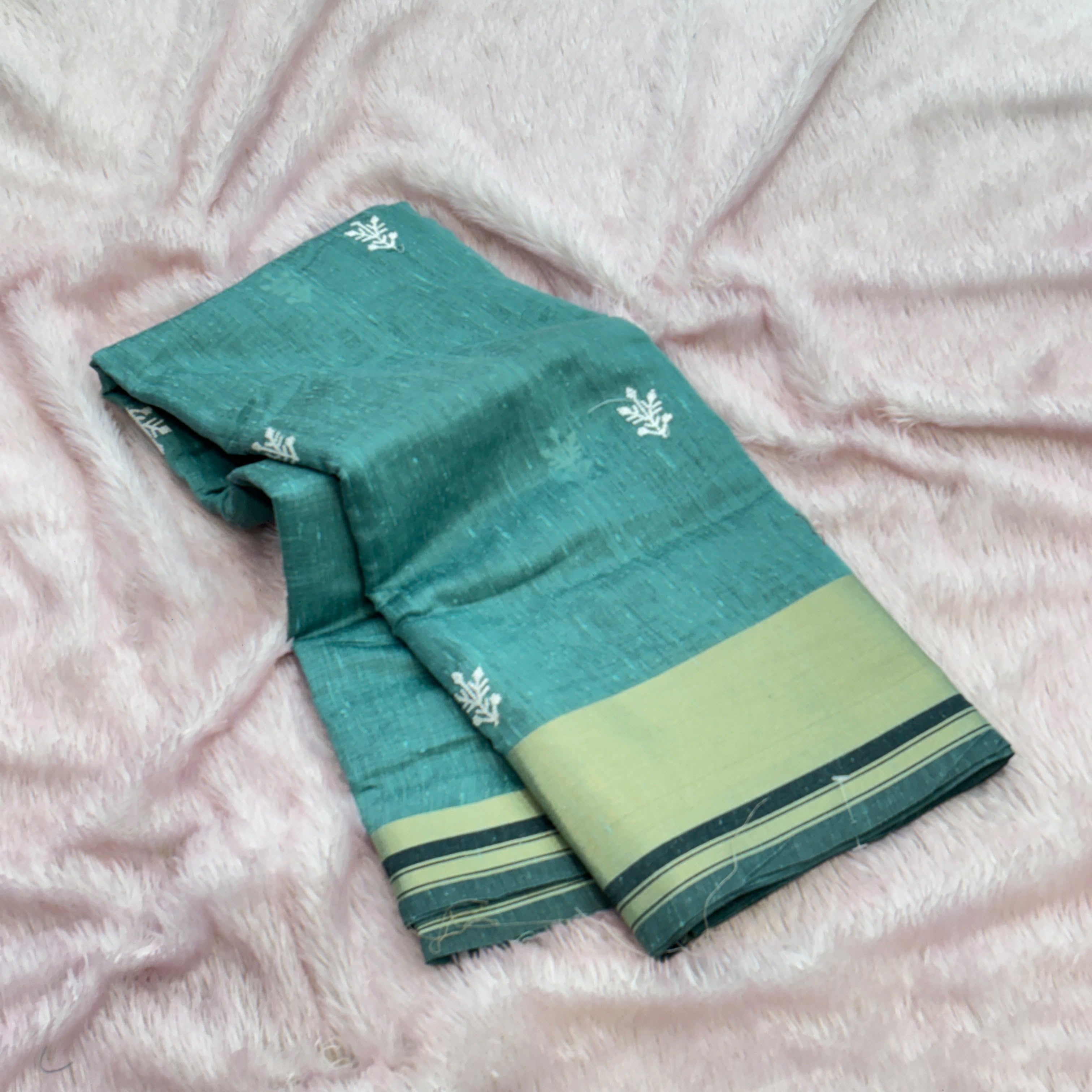 Thread Work Pattern Saree -Sky Blue