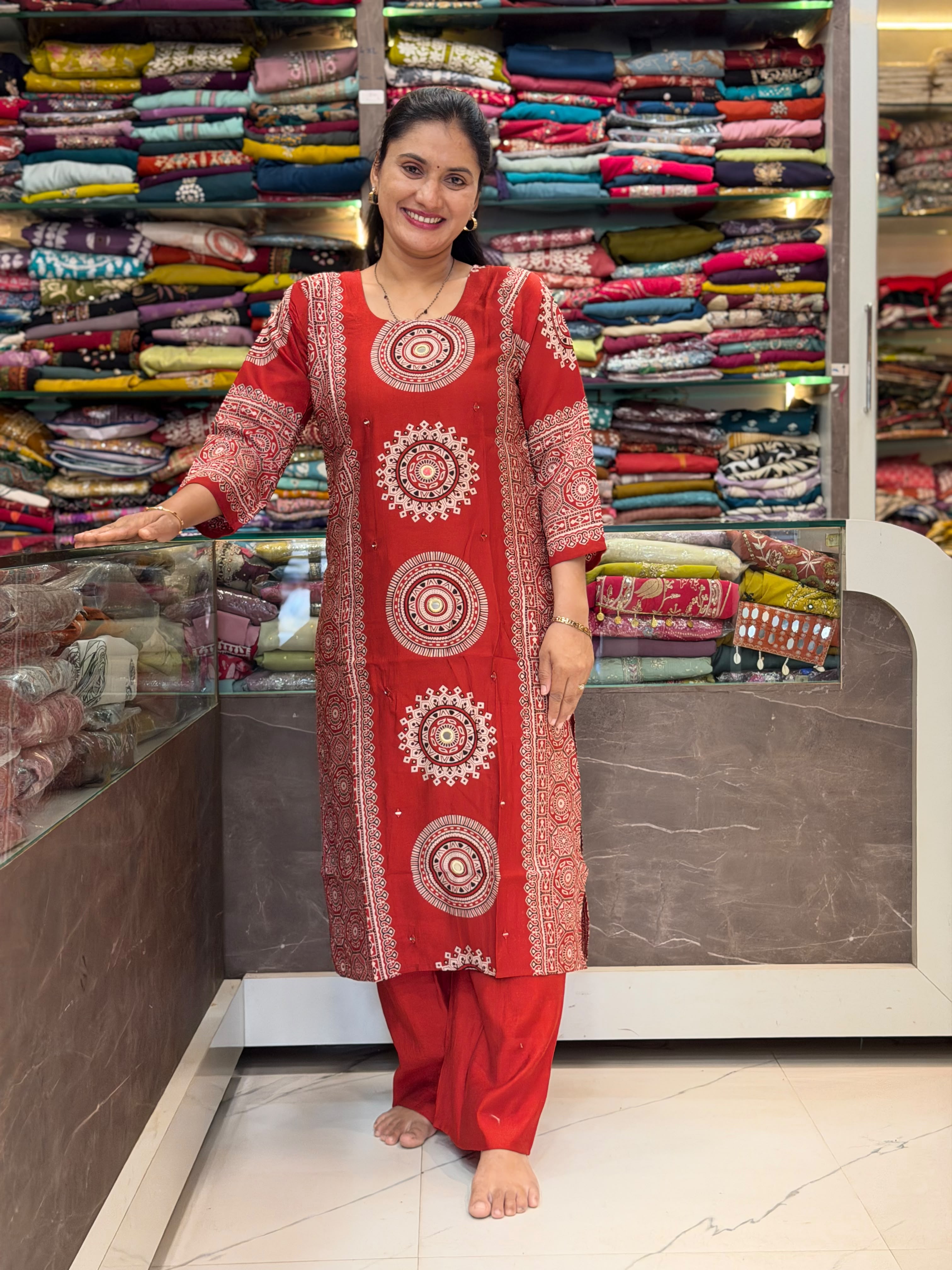 Rangoli Cord Set - Red