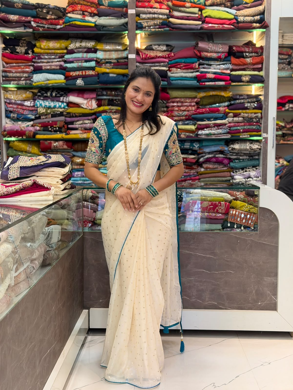 Radha Rani Soft Marshmallow Saree - Off White