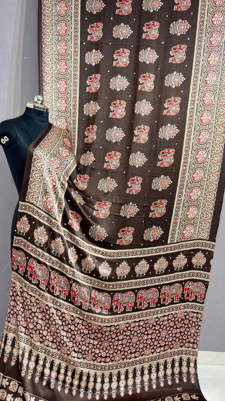 Gargi saree -  Brown