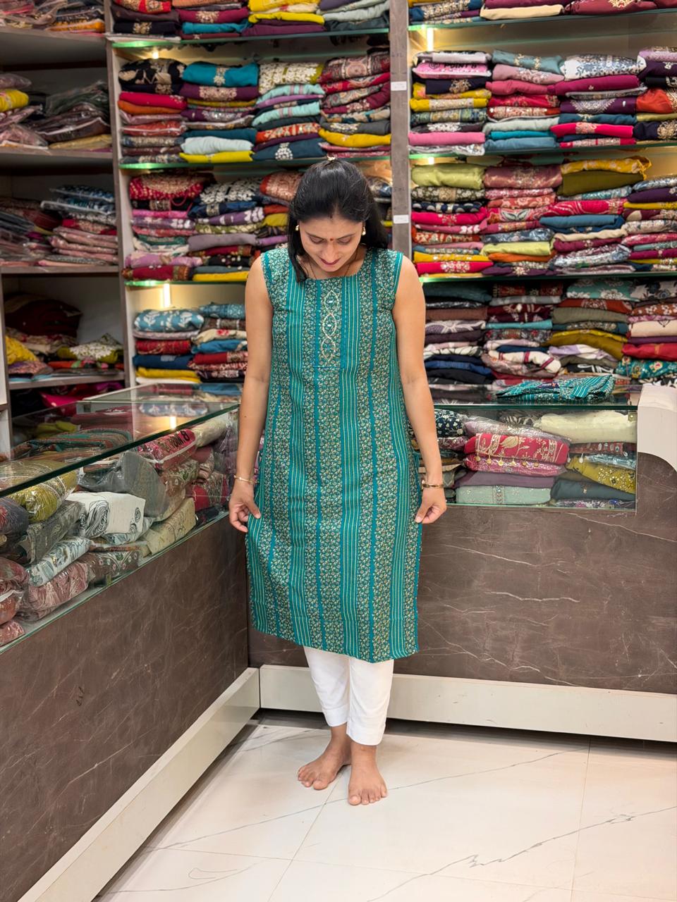 Crepe Embroidered Kurti - Morpankhi
