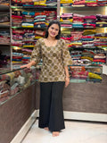 Back Note Pattern Kurti  - Mehandi