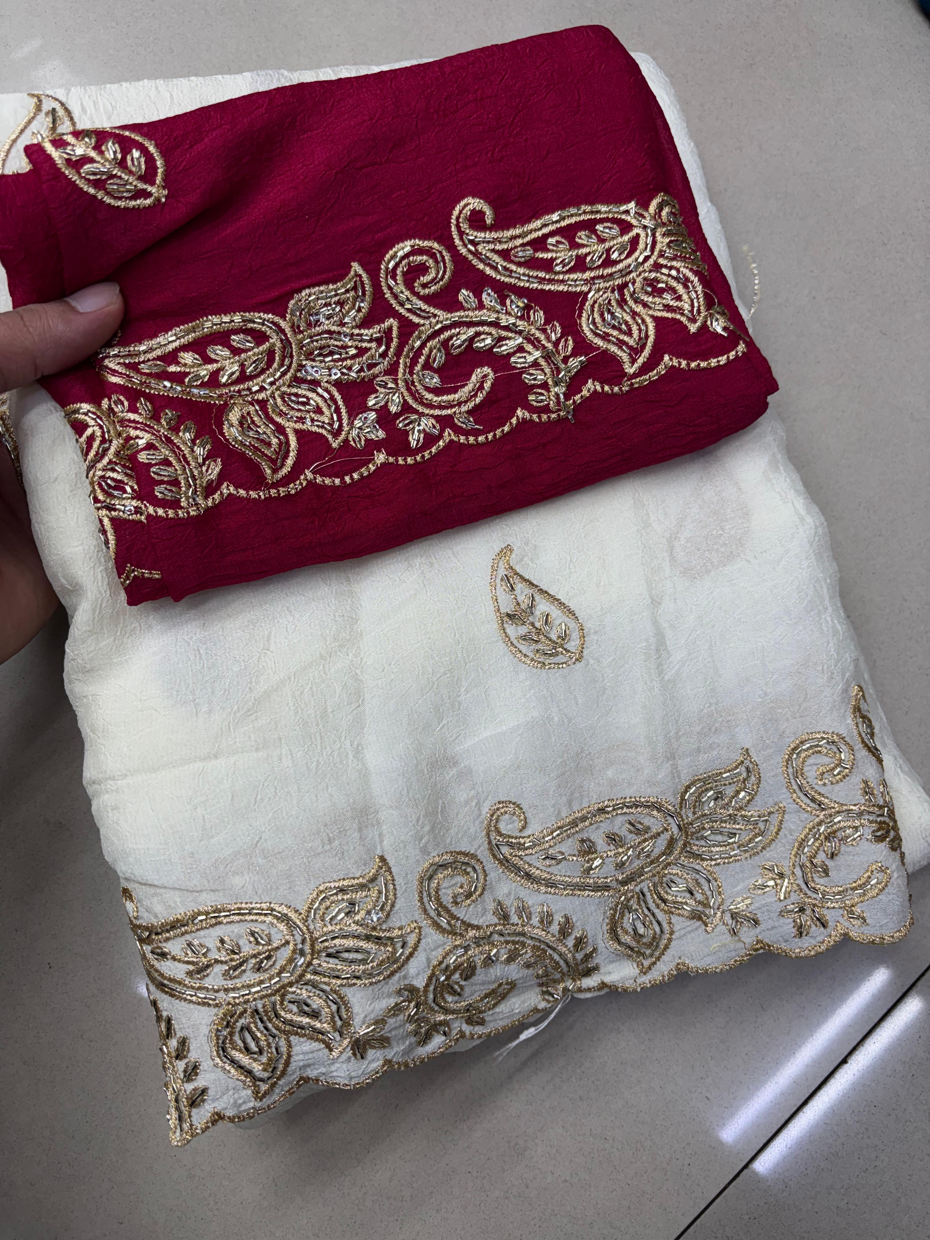Ambika Designer Saree - White