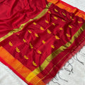 Rich Golden zari Saree - Marron