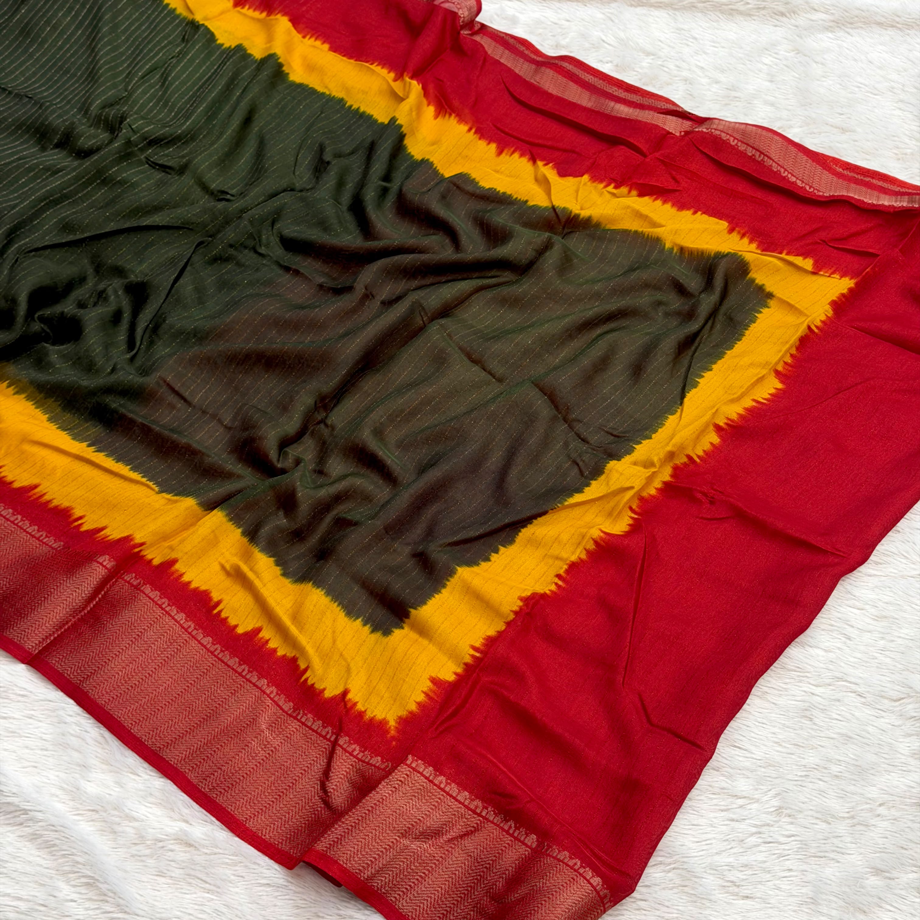 Soft Malai Silk Saree - Mehandi