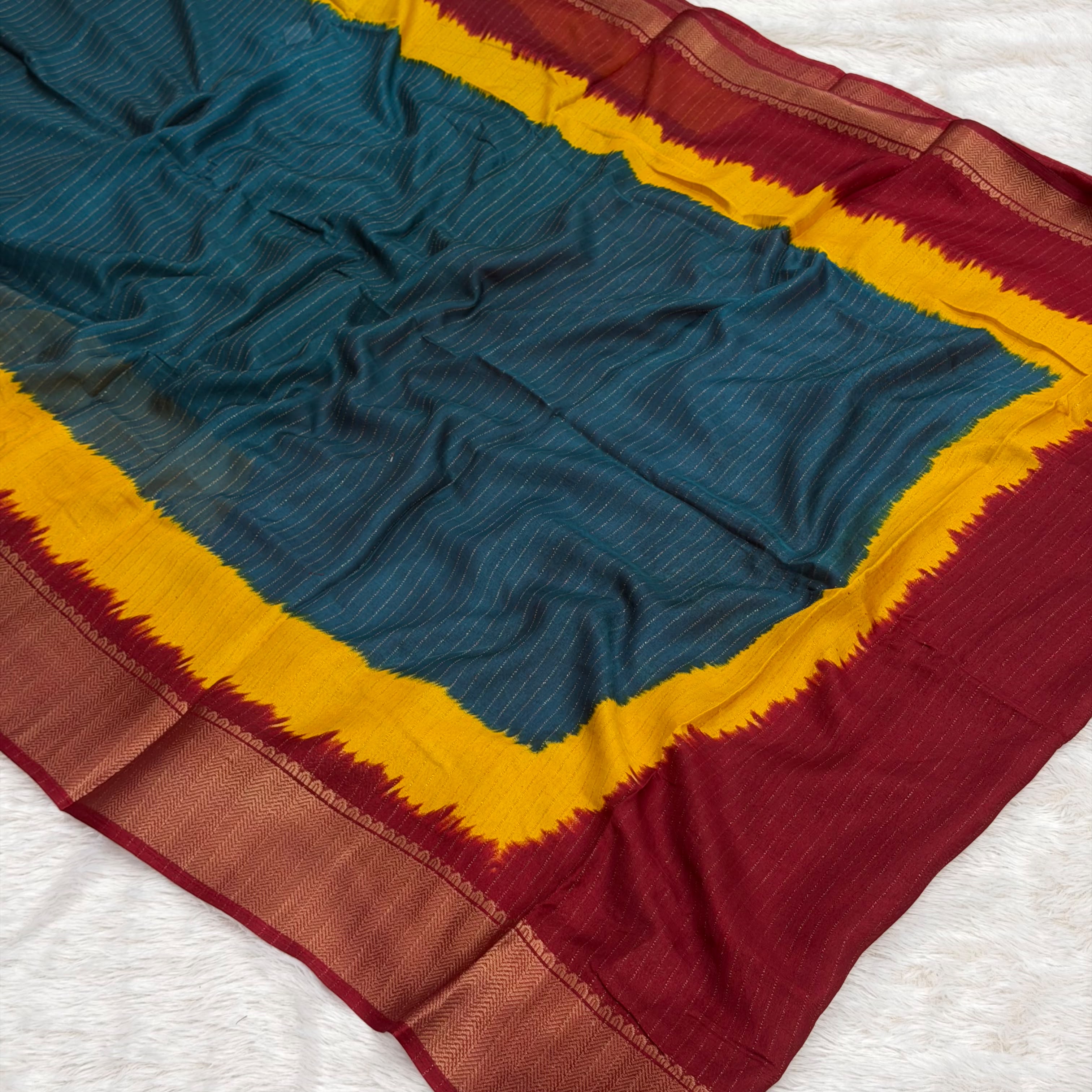 Soft Malai Silk Saree - Blue