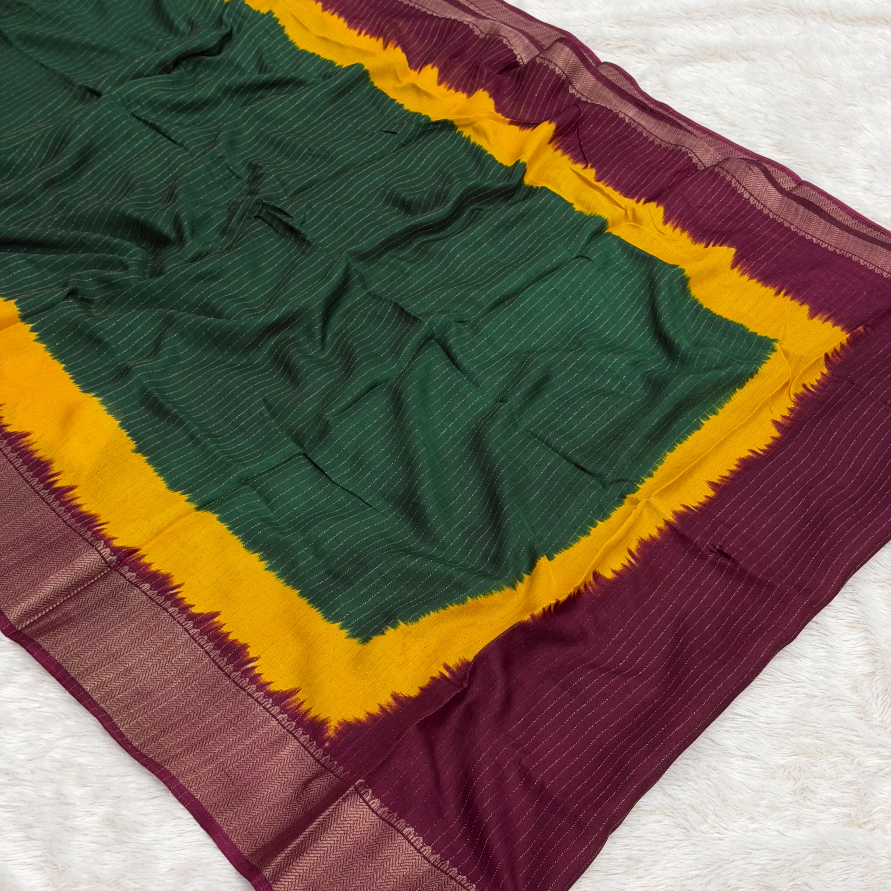 Soft Malai Silk Saree - Green