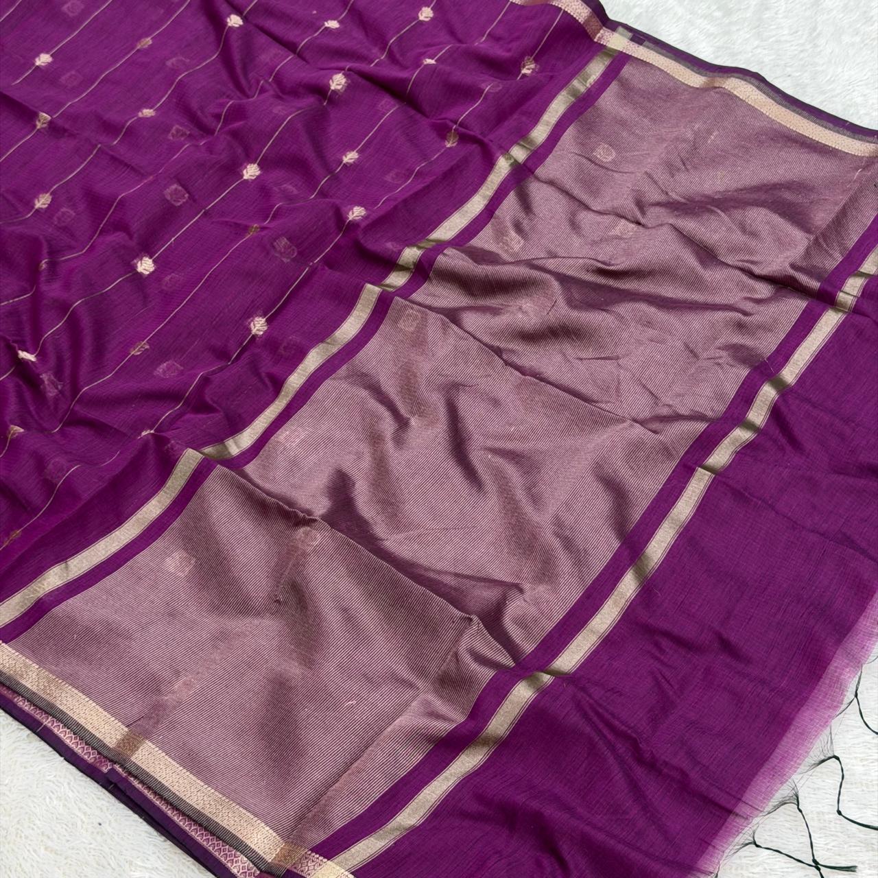 Semi maheshwari saree -  Purple