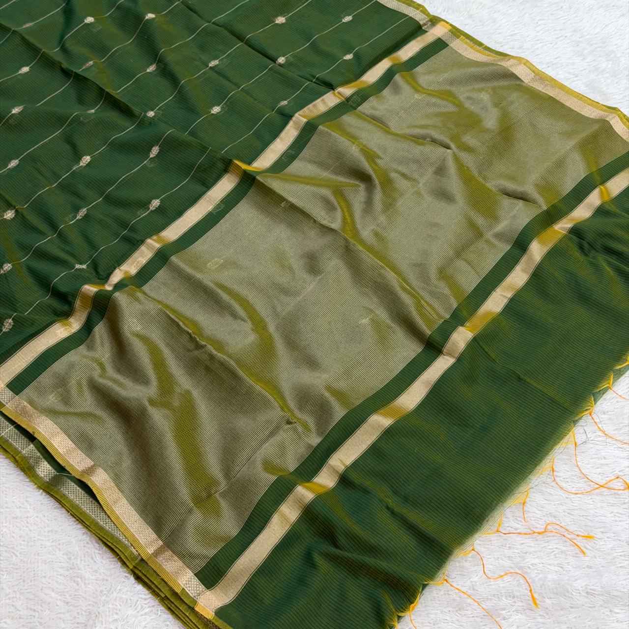Semi maheshwari saree -  Light Green