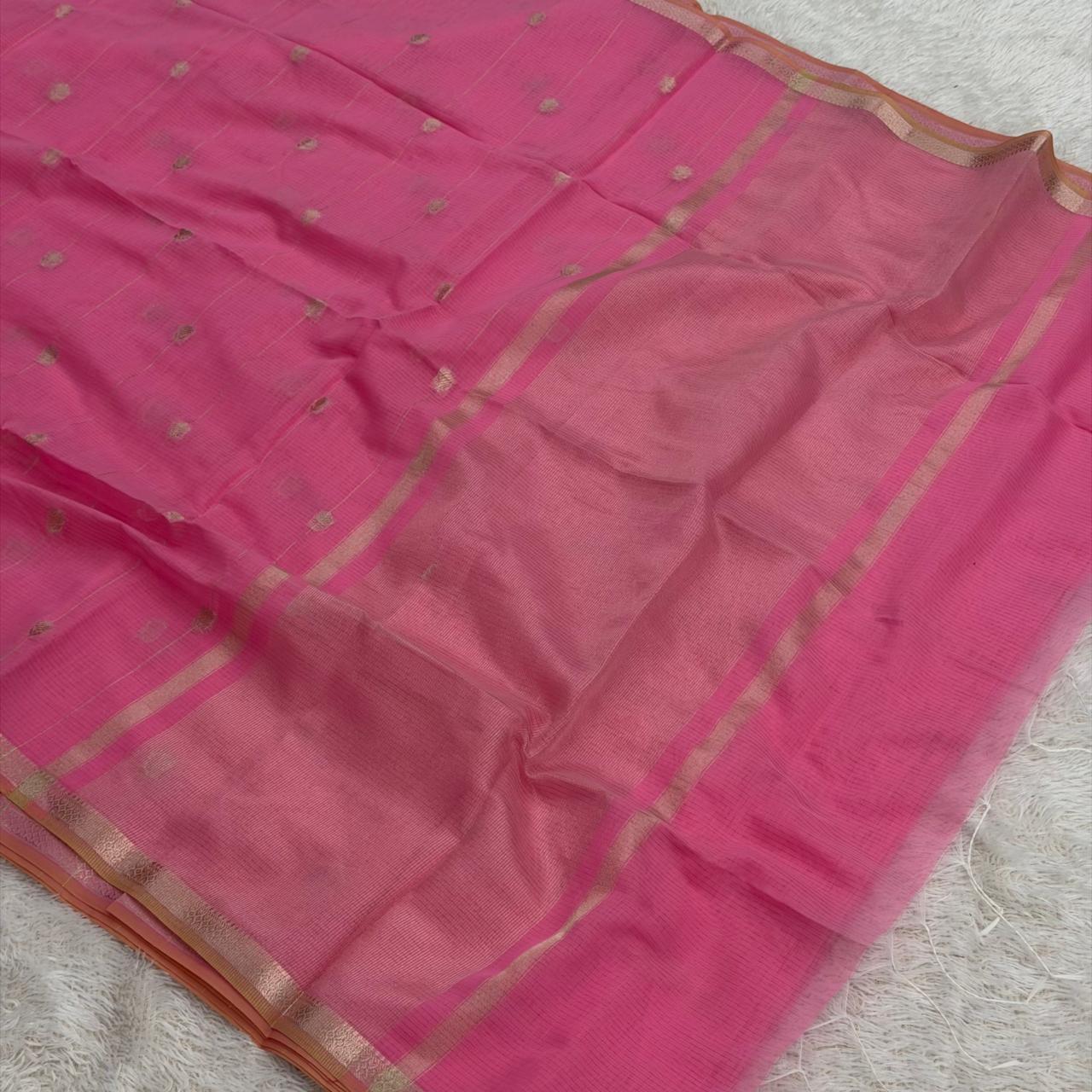 Semi maheshwari saree - Baby Pink