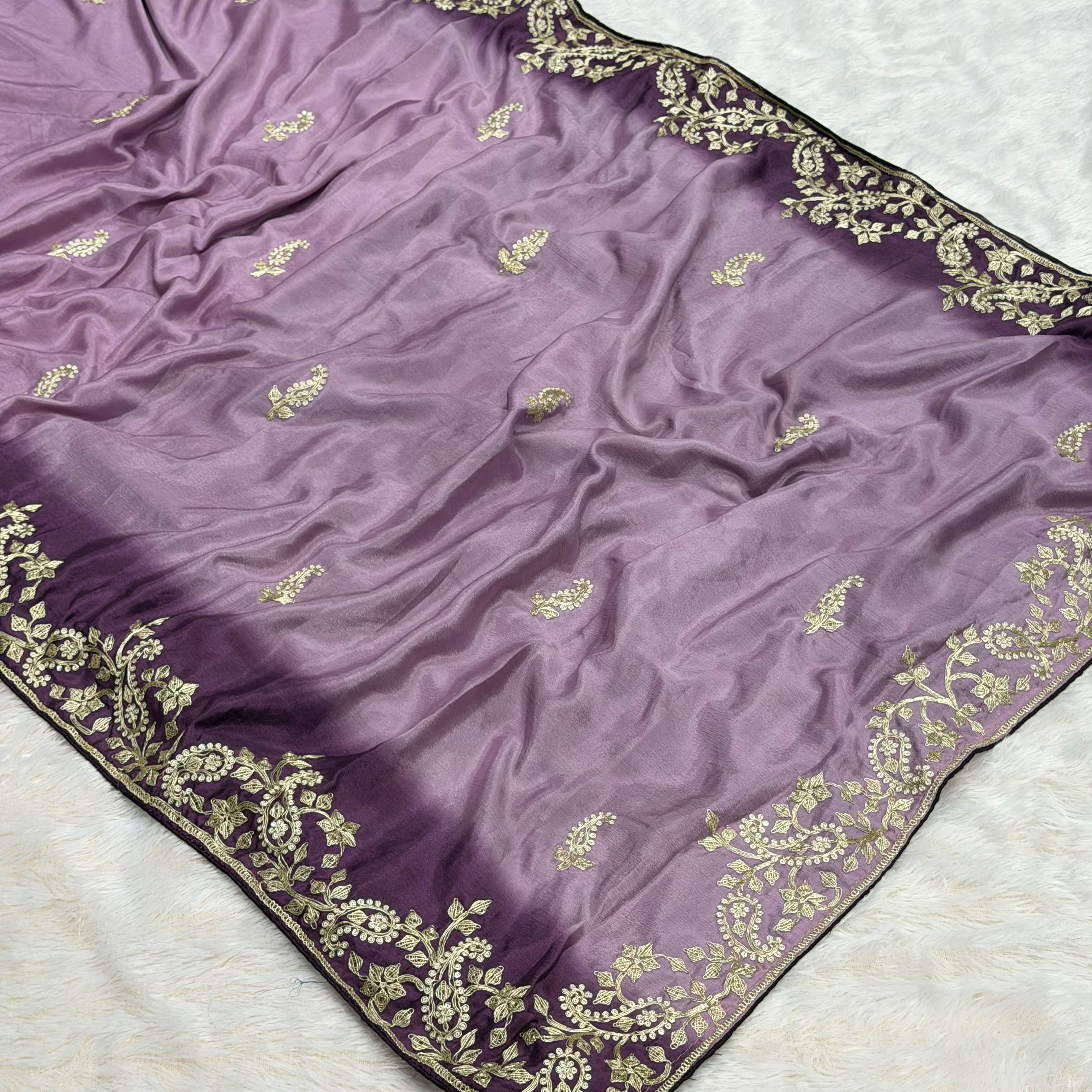 Chinon Designer Saree - Levender