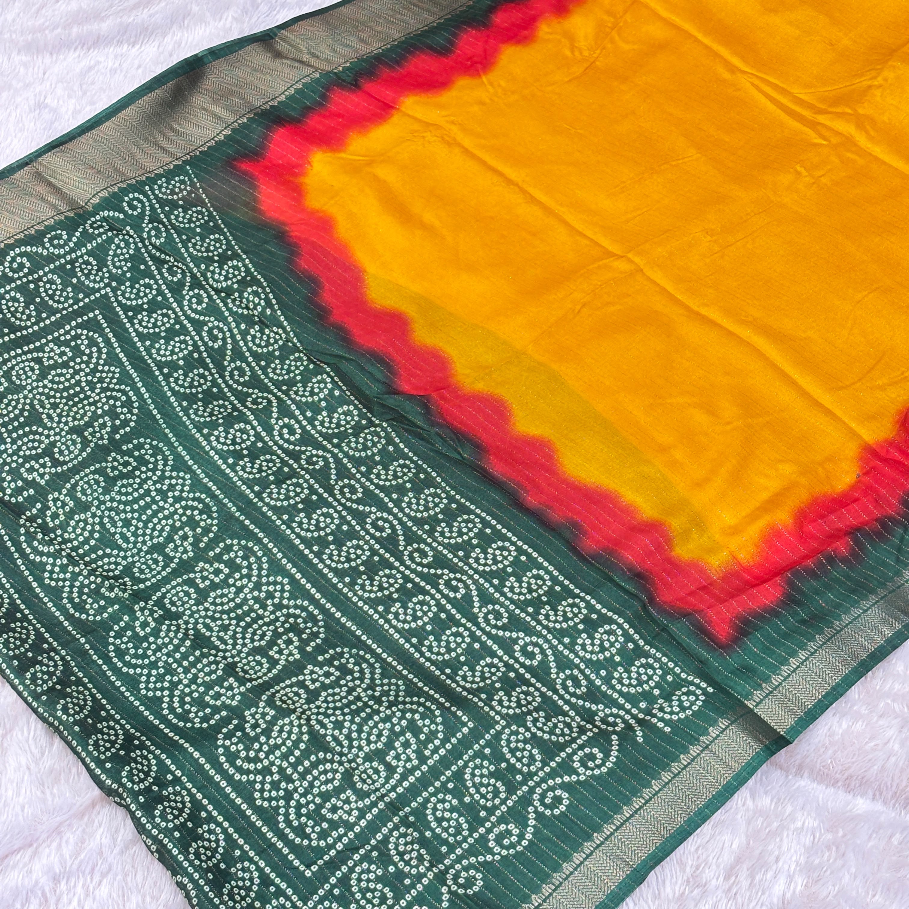 Soft Malai Silk Saree - Termeric Yellow