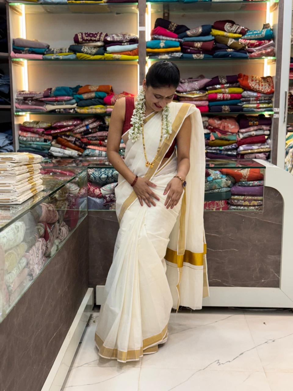 White colour Special Saree