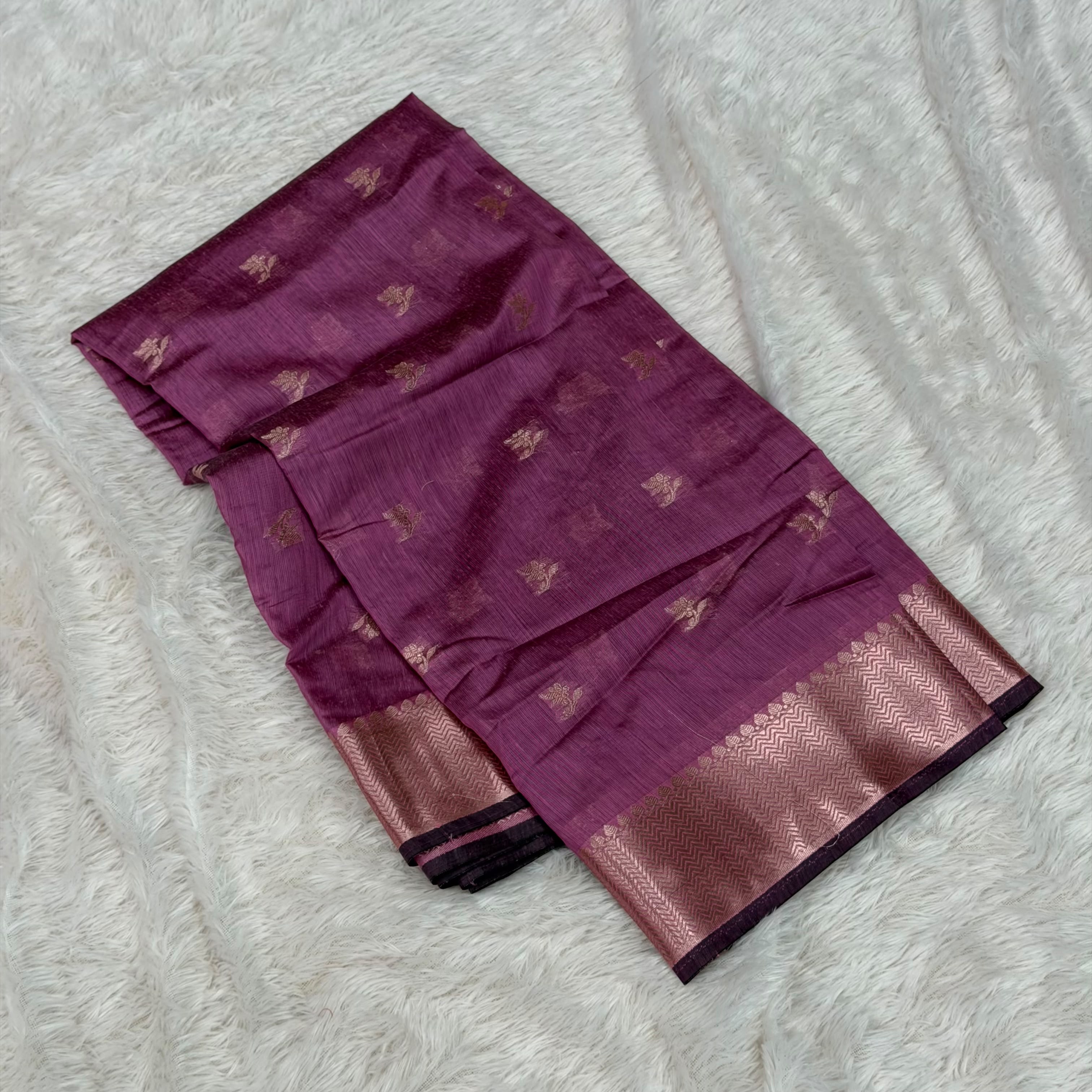 Butterfly Maheshwari Saree - Pink