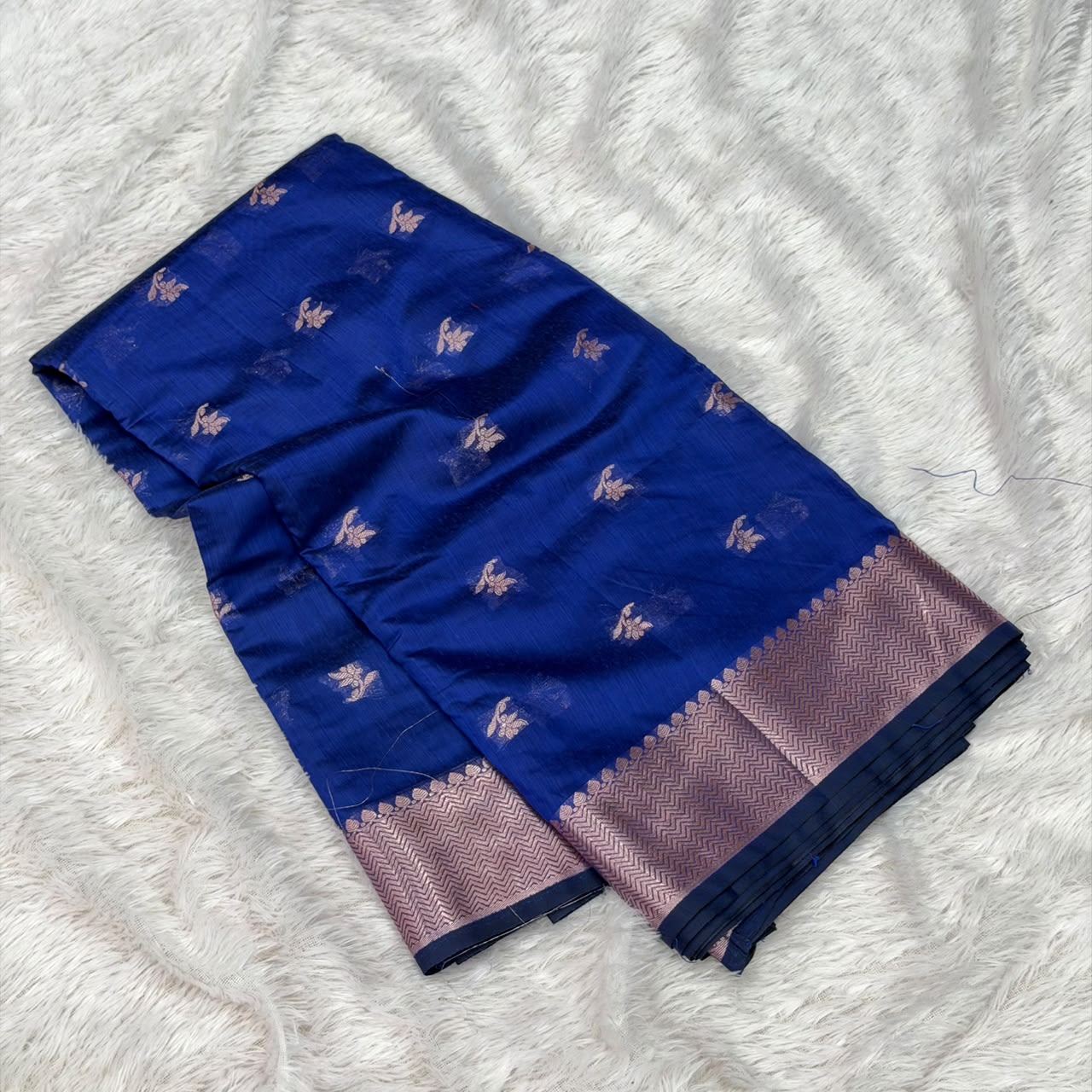 Butterfly Maheshwari Saree - Blue Shade