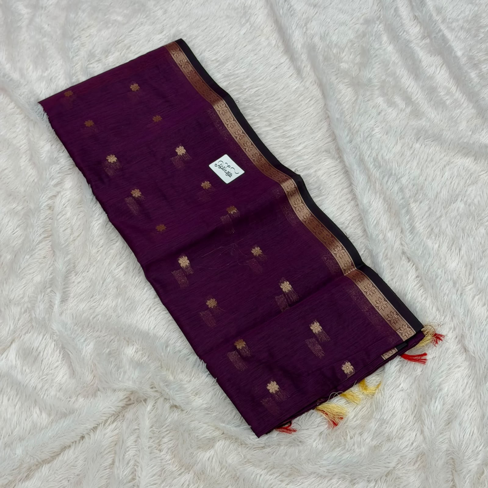 Small Design Maheshwari Saree - Wine
