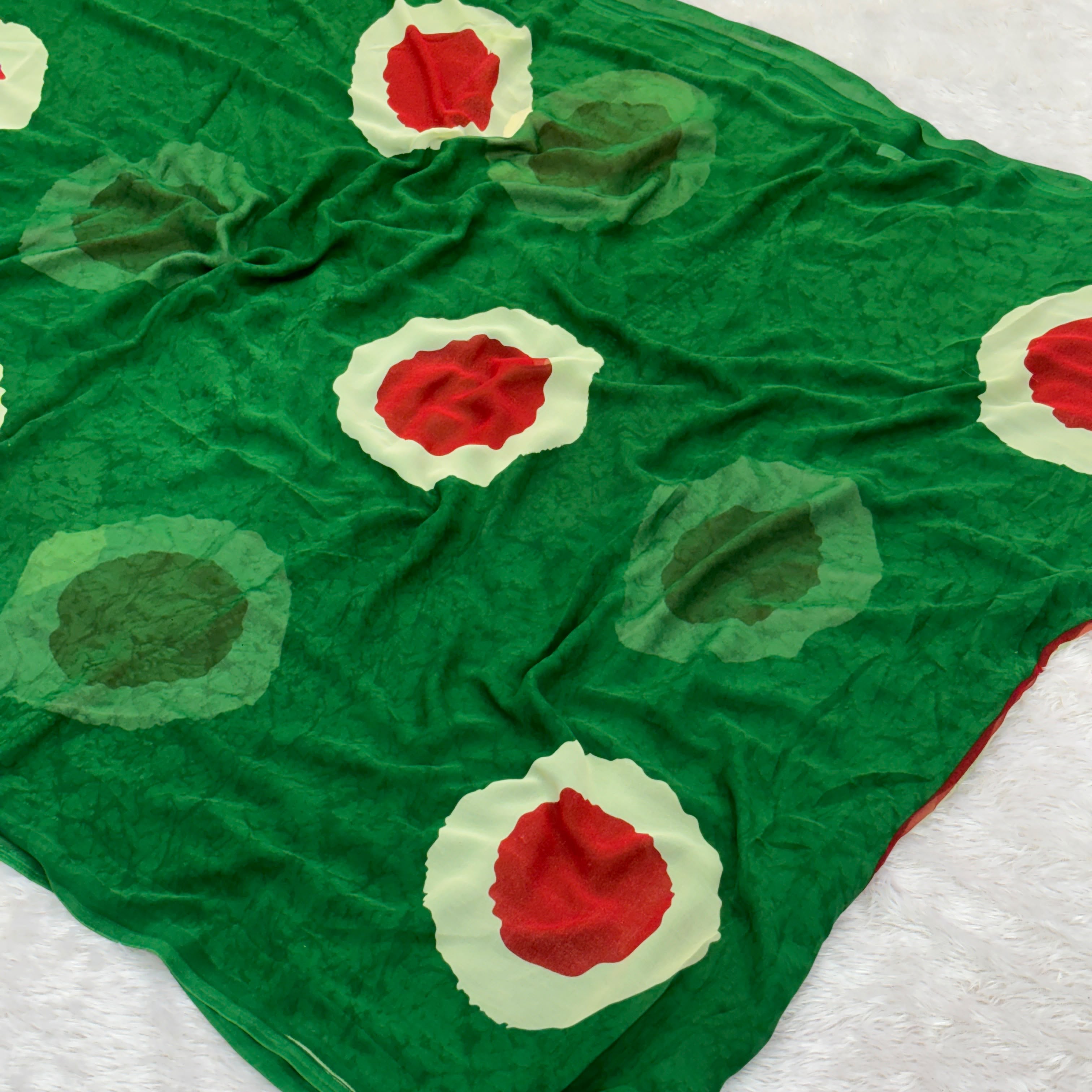Pure weightless Shibori print Saree - Green