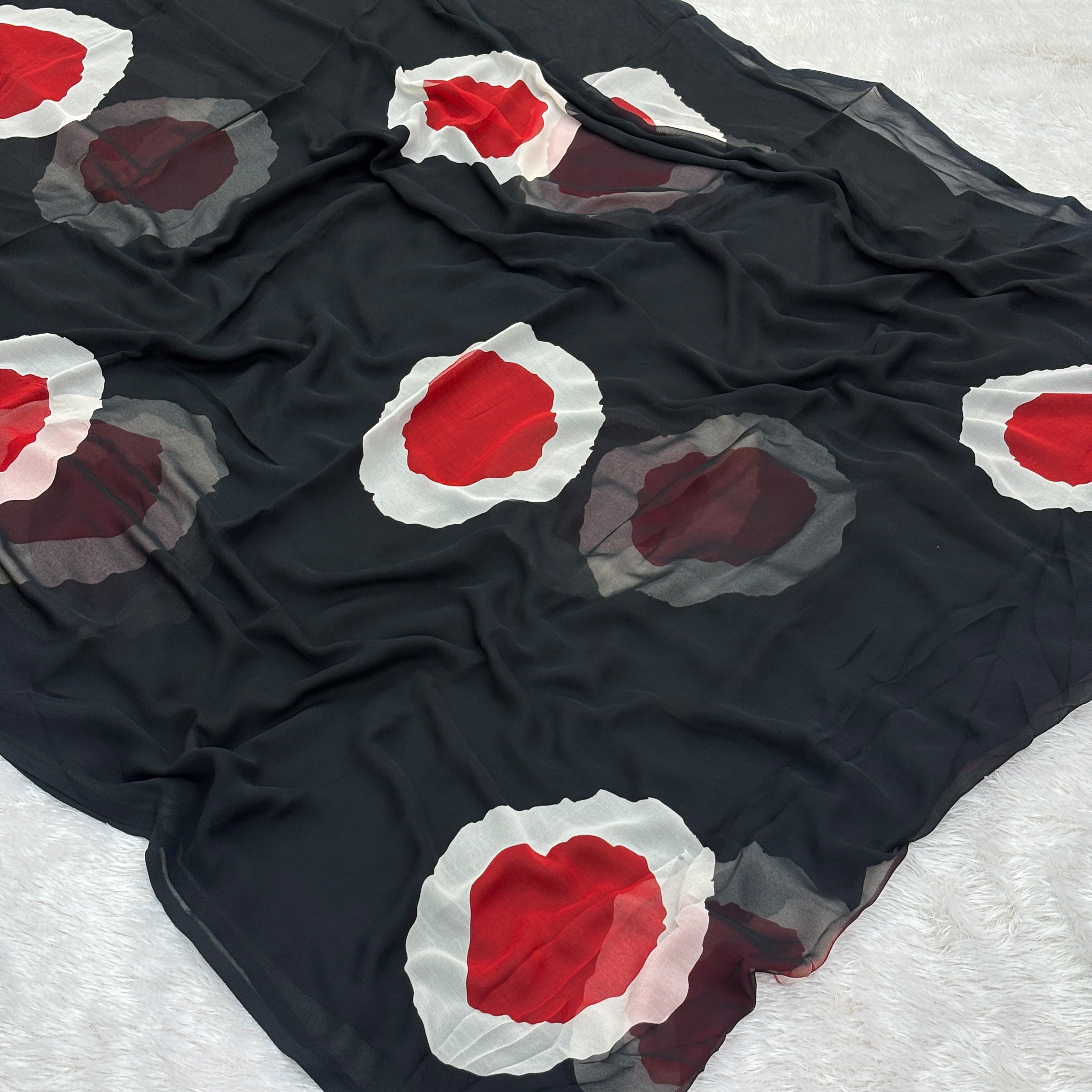 Pure weightless Shibori print Saree - Black