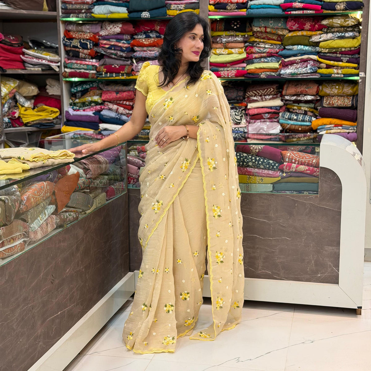 Crunchy Sapara Shine Saree