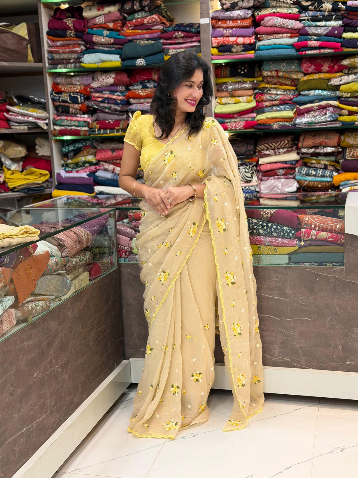 Crunchy Sapara Shine Saree