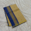 Flower Maheshwari Saree - Off White With Blue