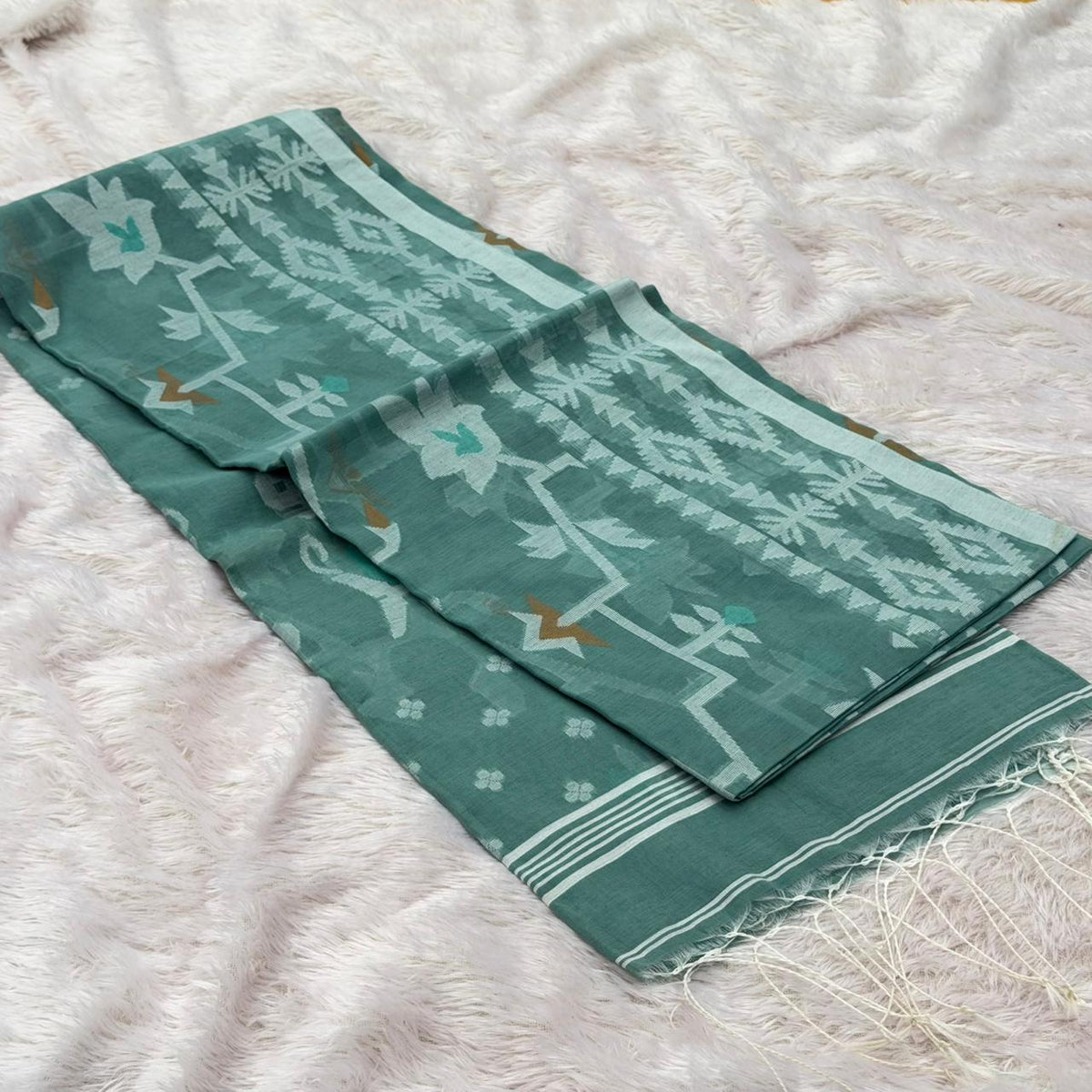Cotton Handloom sarees - Froiz Green