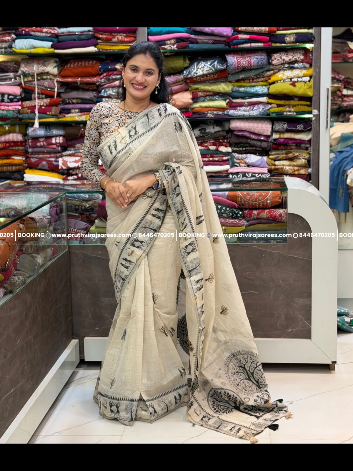 Warli Thread Work Saree