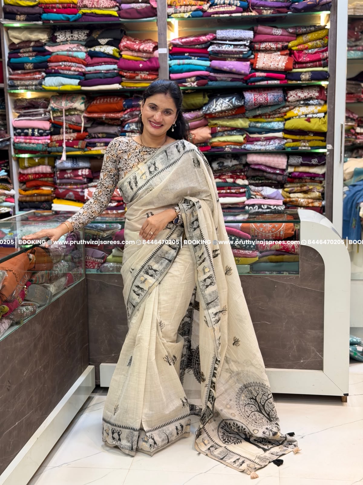 Warli Thread Work Saree