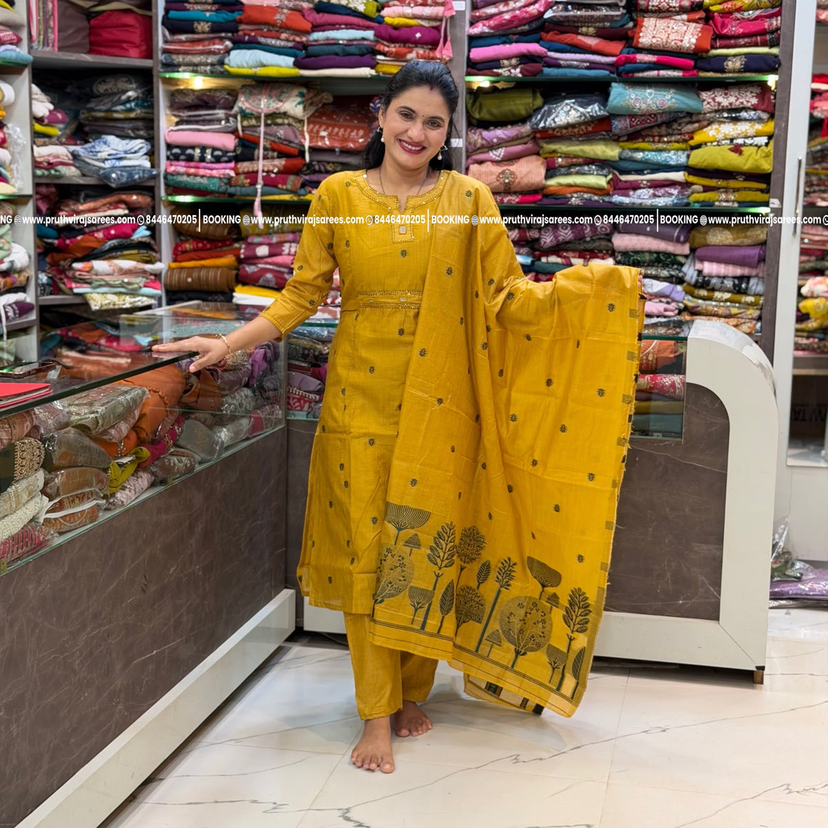 Mustered Yellow Dress Set