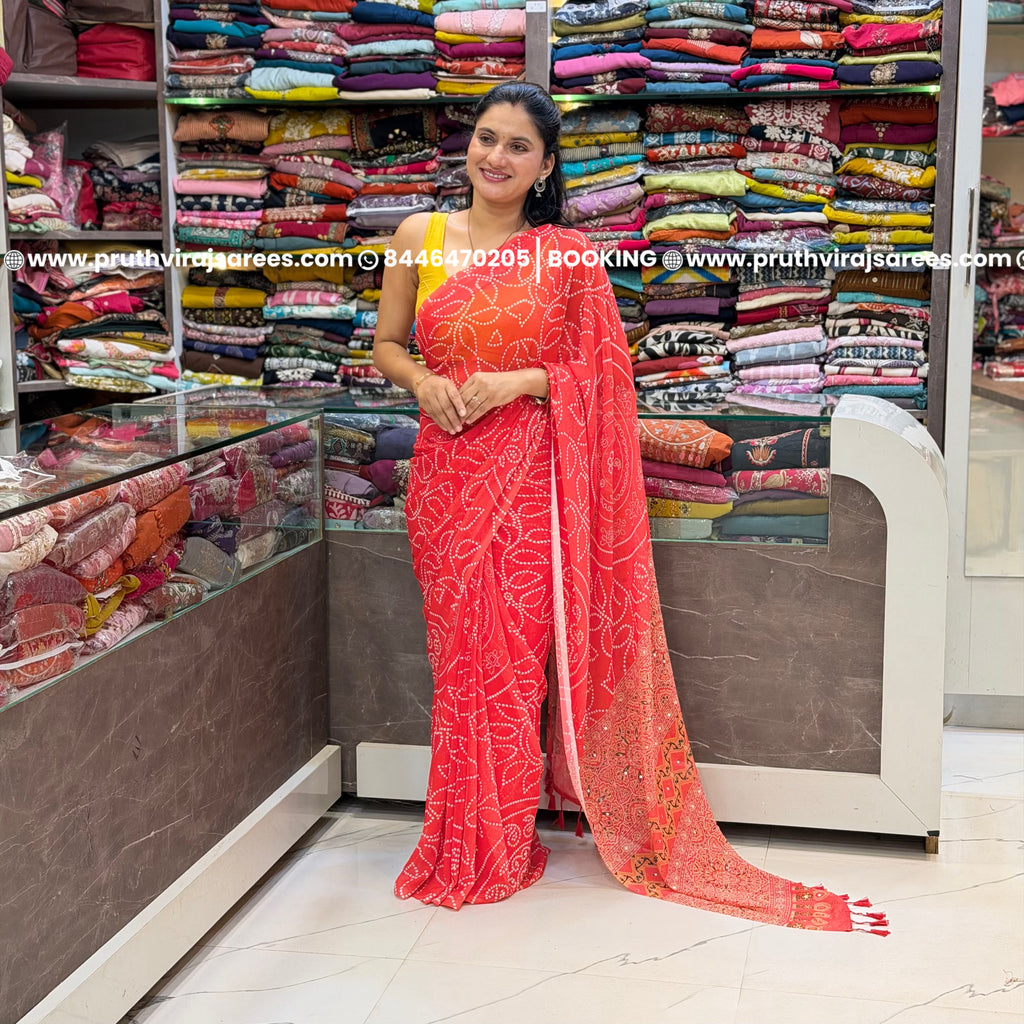 Bandhani Georgette Saree