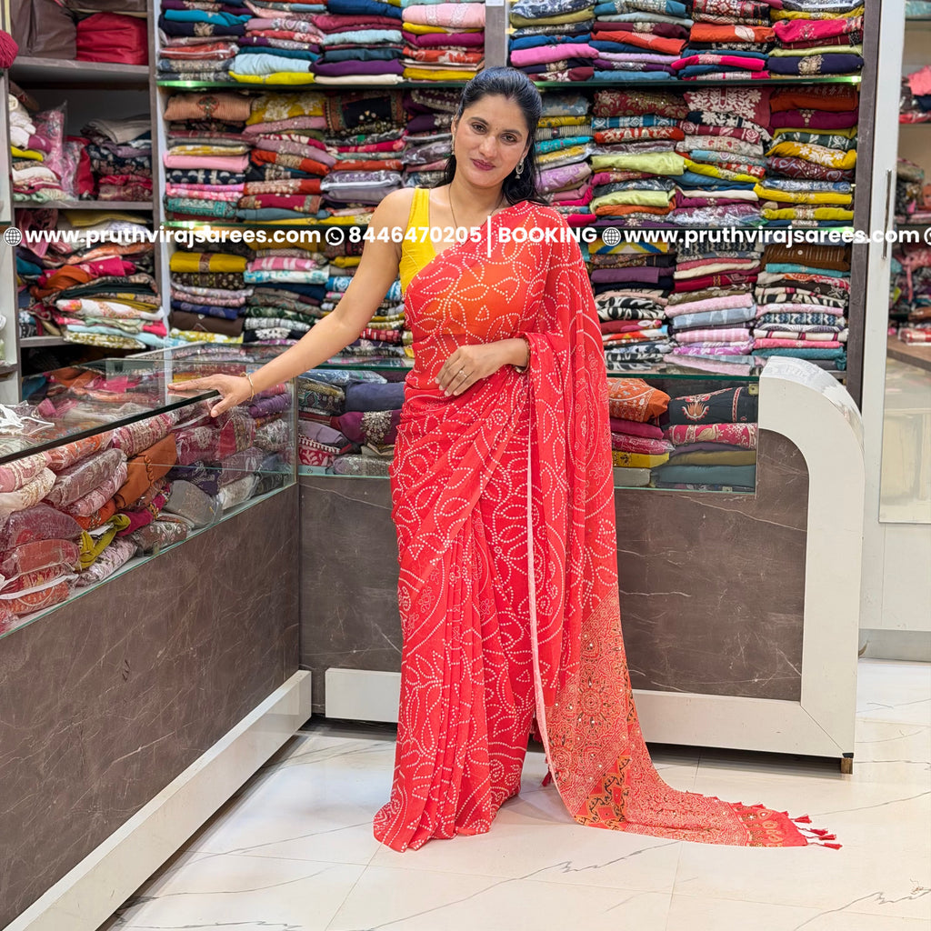 Bandhani Georgette Saree