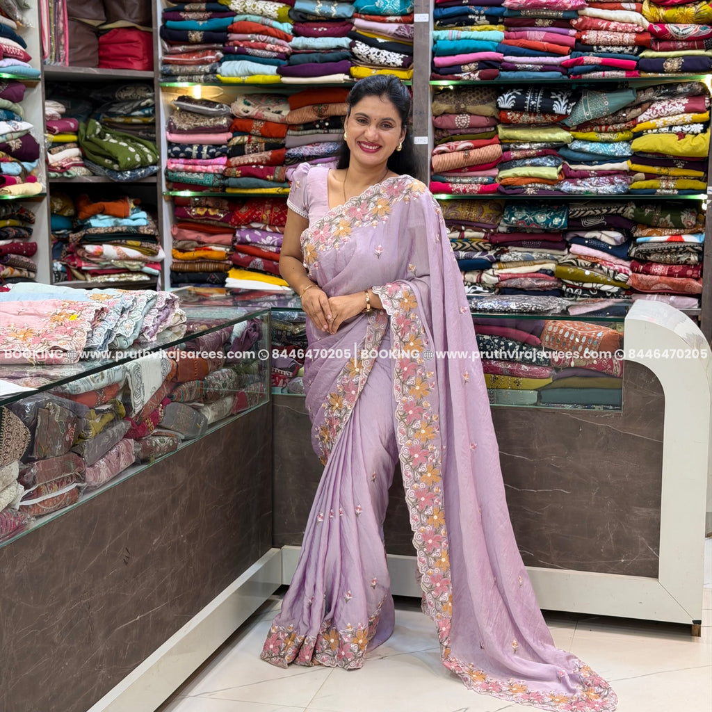 Nilima designer Saree - Pestal Levender