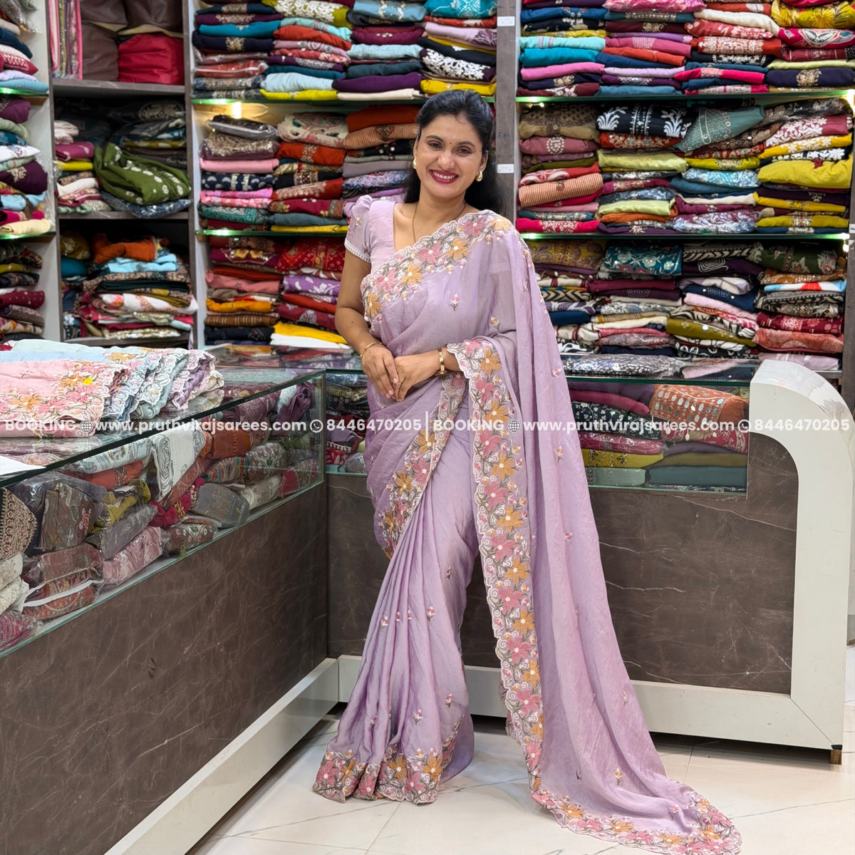 Nilima designer Saree - Pestal Levender
