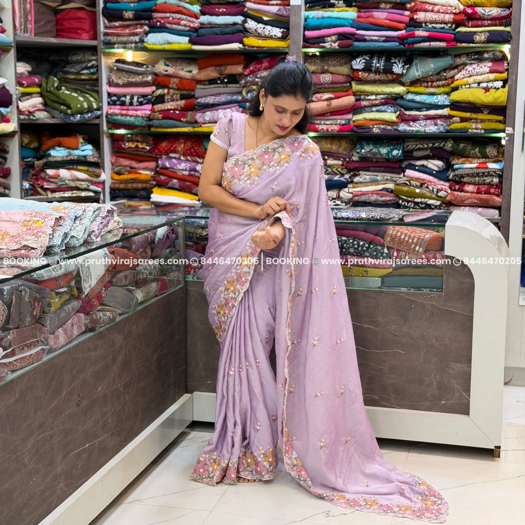 Nilima designer Saree - Pestal Levender