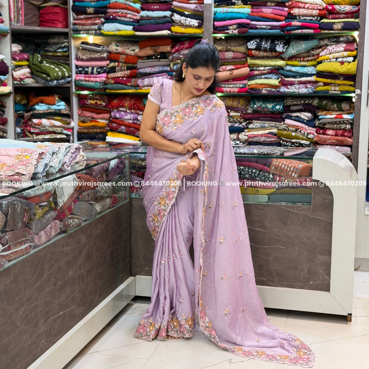 Nilima designer Saree - Pestal Levender