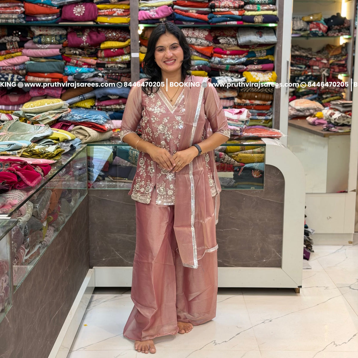 Karadana Work Palazzo Set- Pink