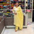 Lucknawi Dress Set - Lemon Yellow