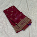 Mor Boarder Saree - Marron