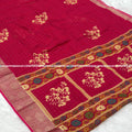 Designer Checks Jute Saree – Pink