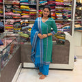 Angharkha Irkal Dress Set - Blue Dupatta