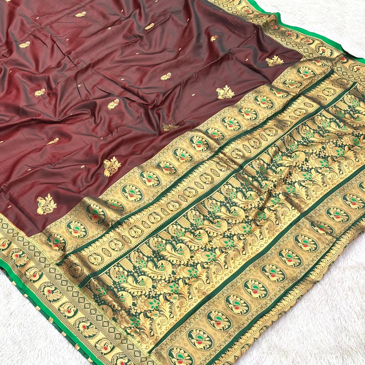 Copper Zari Peshwai _Marron