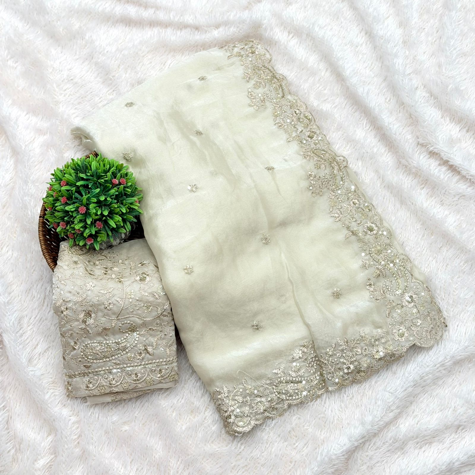 Designer Saree - White