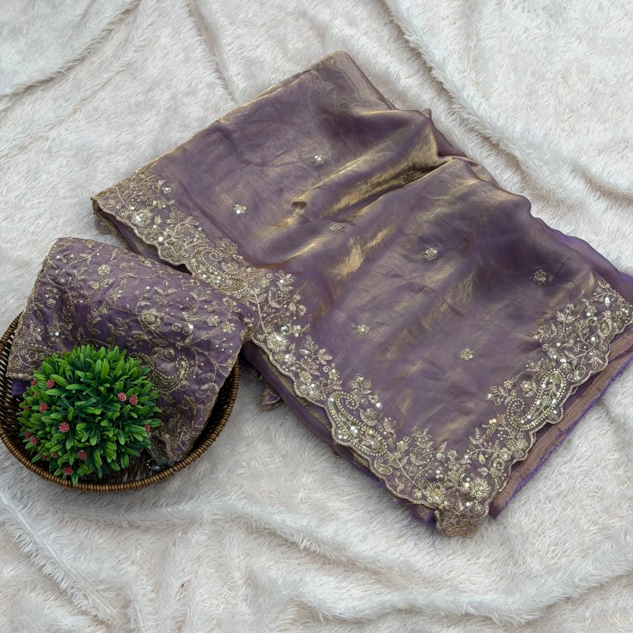 Designer Saree -  Levender