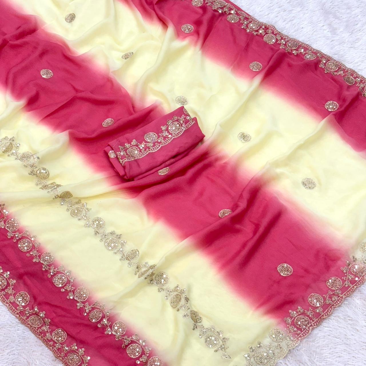 Pranjali  Star Georgette Saree - Red