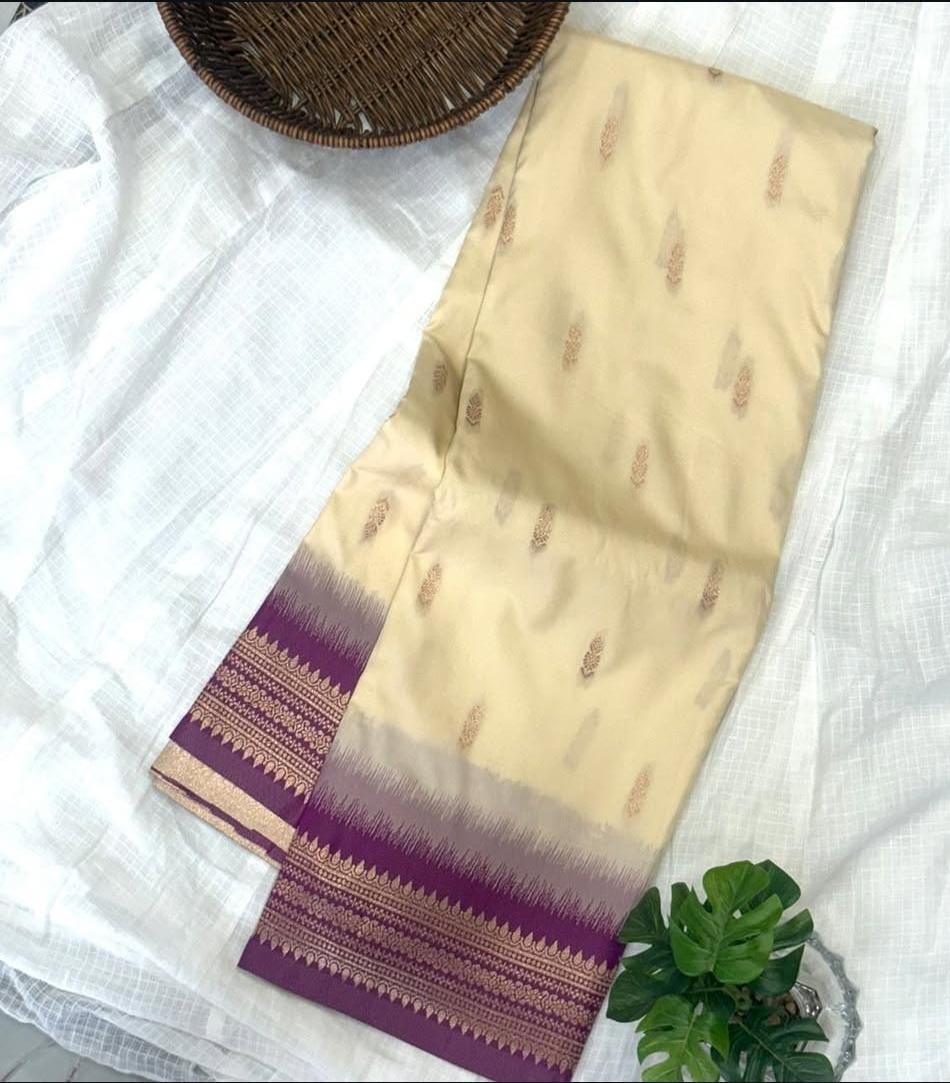 Kanchipuram Silk Saree with Royal Purple Zari Border