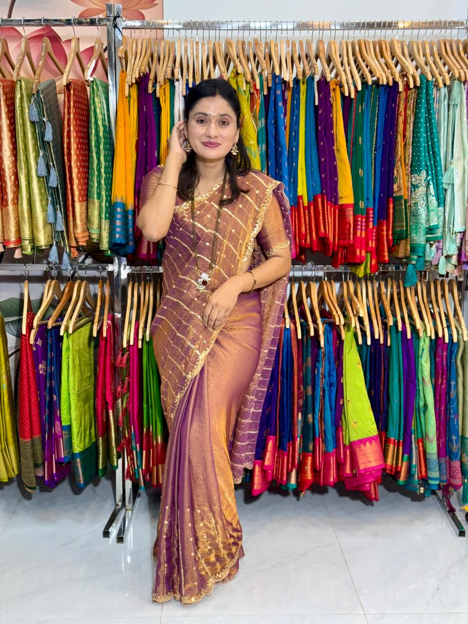KUSHI Designer saree-LEVENDER