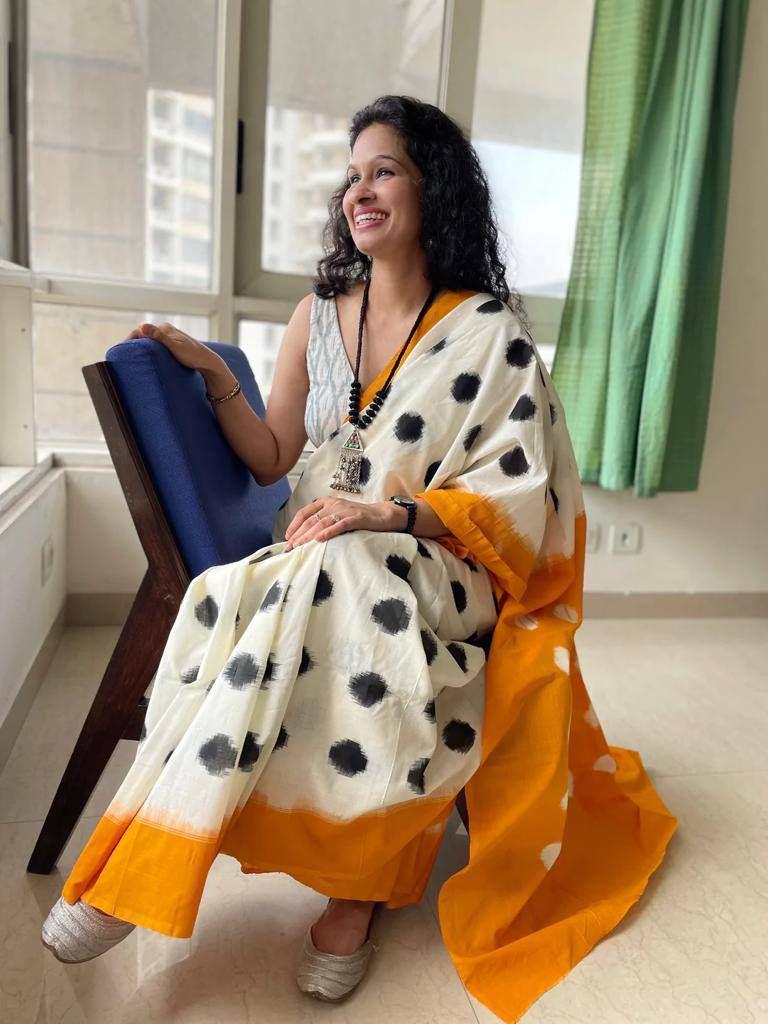 Cotton Saree: Orange